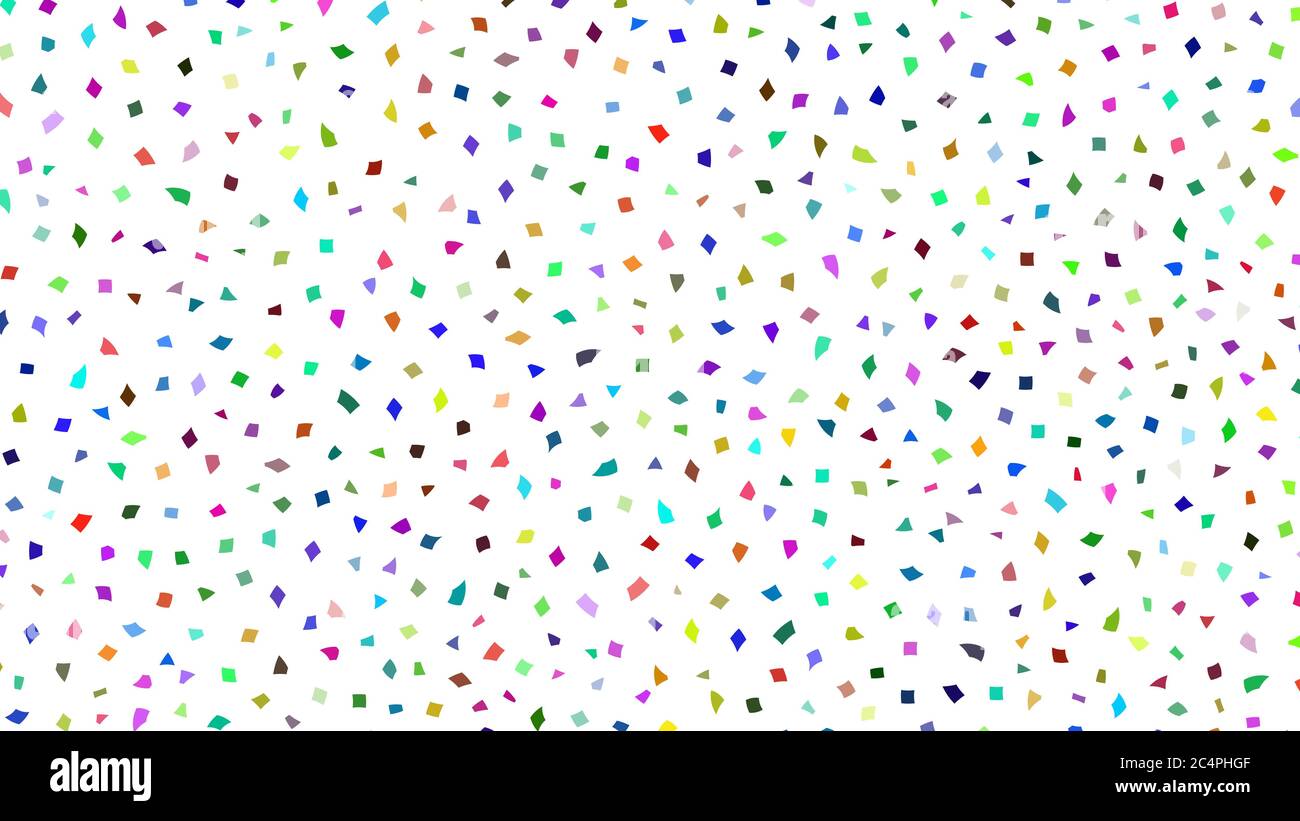 Sfondo astratto di piccoli pezzi di carta colorata o schegge di ceramica su sfondo bianco Illustrazione Vettoriale