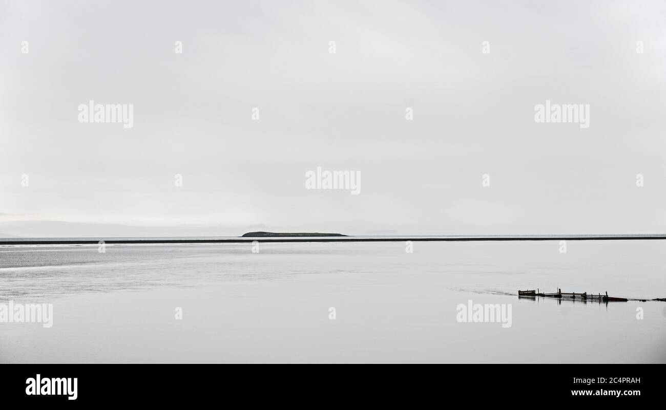 Ancora paesaggio fiordo nella regione islandese di Skagafjordur Foto Stock