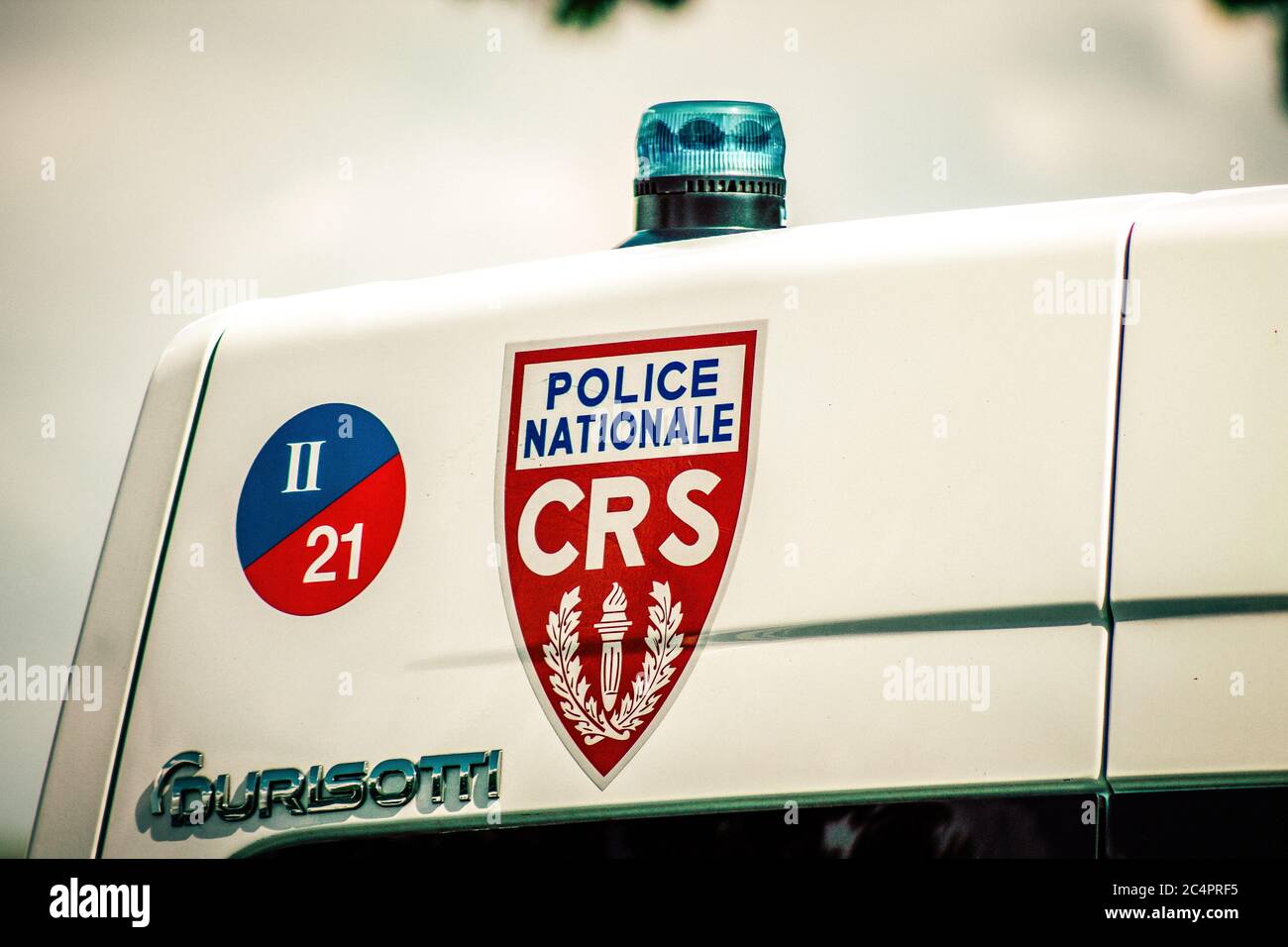 Parigi Francia 13 maggio 2019 Vista della polizia auto nelle strade di Parigi Foto Stock