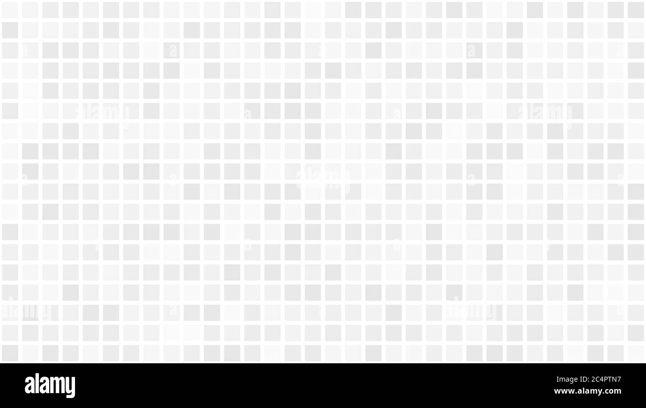 Sfondo luminoso astratto di quadratini o pixel in bianco e grigio. Illustrazione Vettoriale