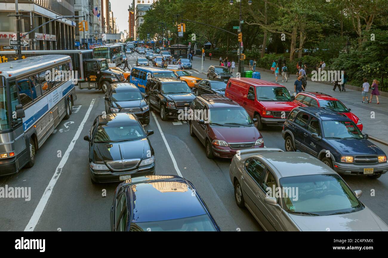 Traffico di New York City Rush Hour Foto Stock