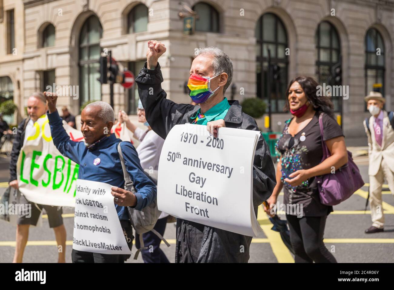 Peter Tatchell celebra il 50° anniversario del fronte di liberazione gay Foto Stock