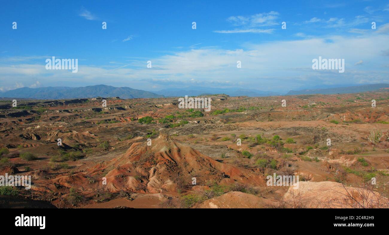 Vista del deserto della Tatacoa (deserto di Tatacoa) a Villavieja, Huila / Colombia Foto Stock