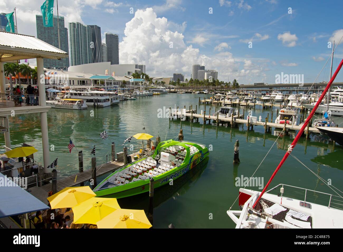 Marina del mercato di Bayside, Miami, Florida, Stati Uniti Foto Stock