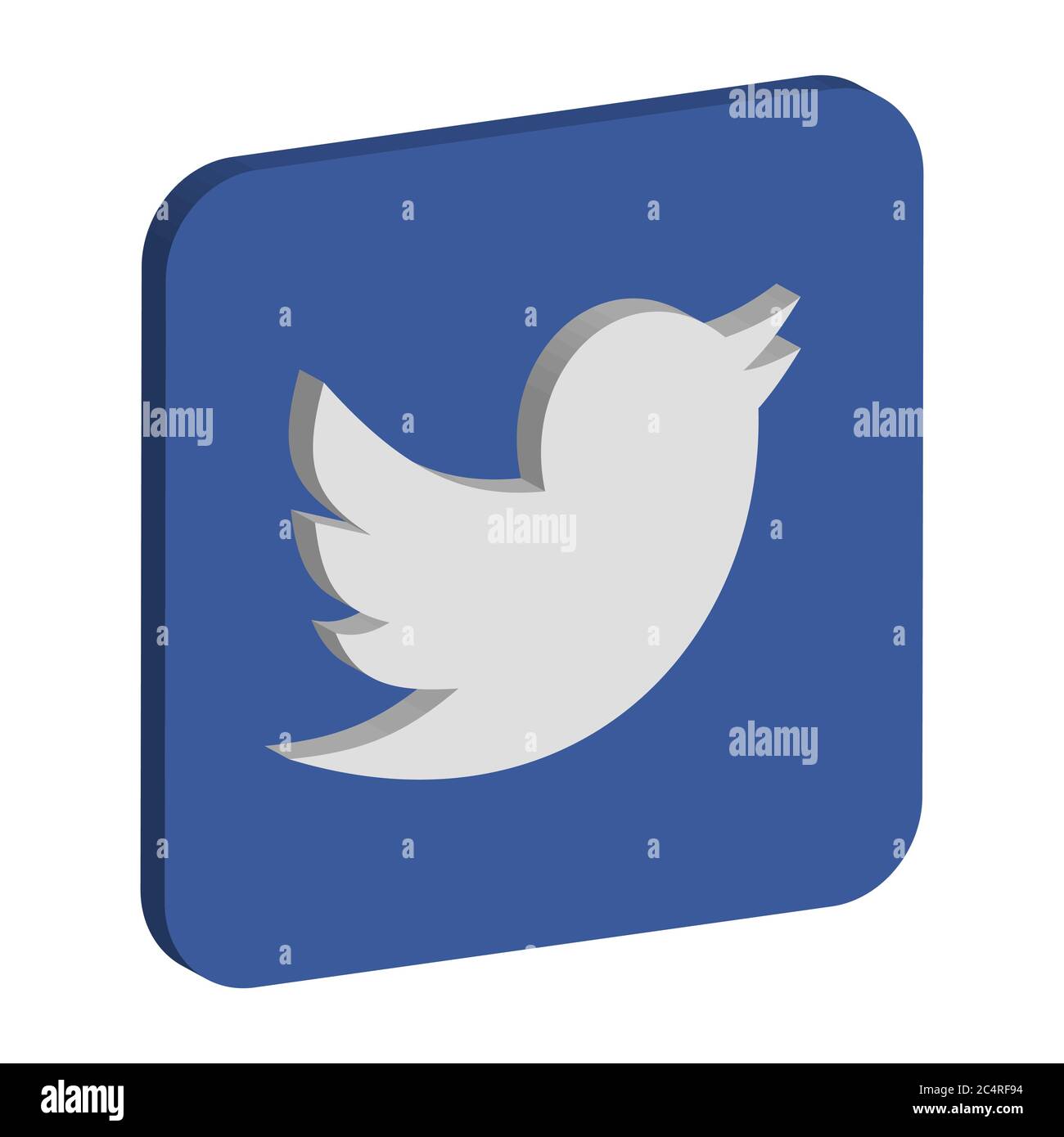 VORONEZH, RUSSIA - 10 NOVEMBRE 2018: Icona isometrica del logo Twitter Illustrazione Vettoriale