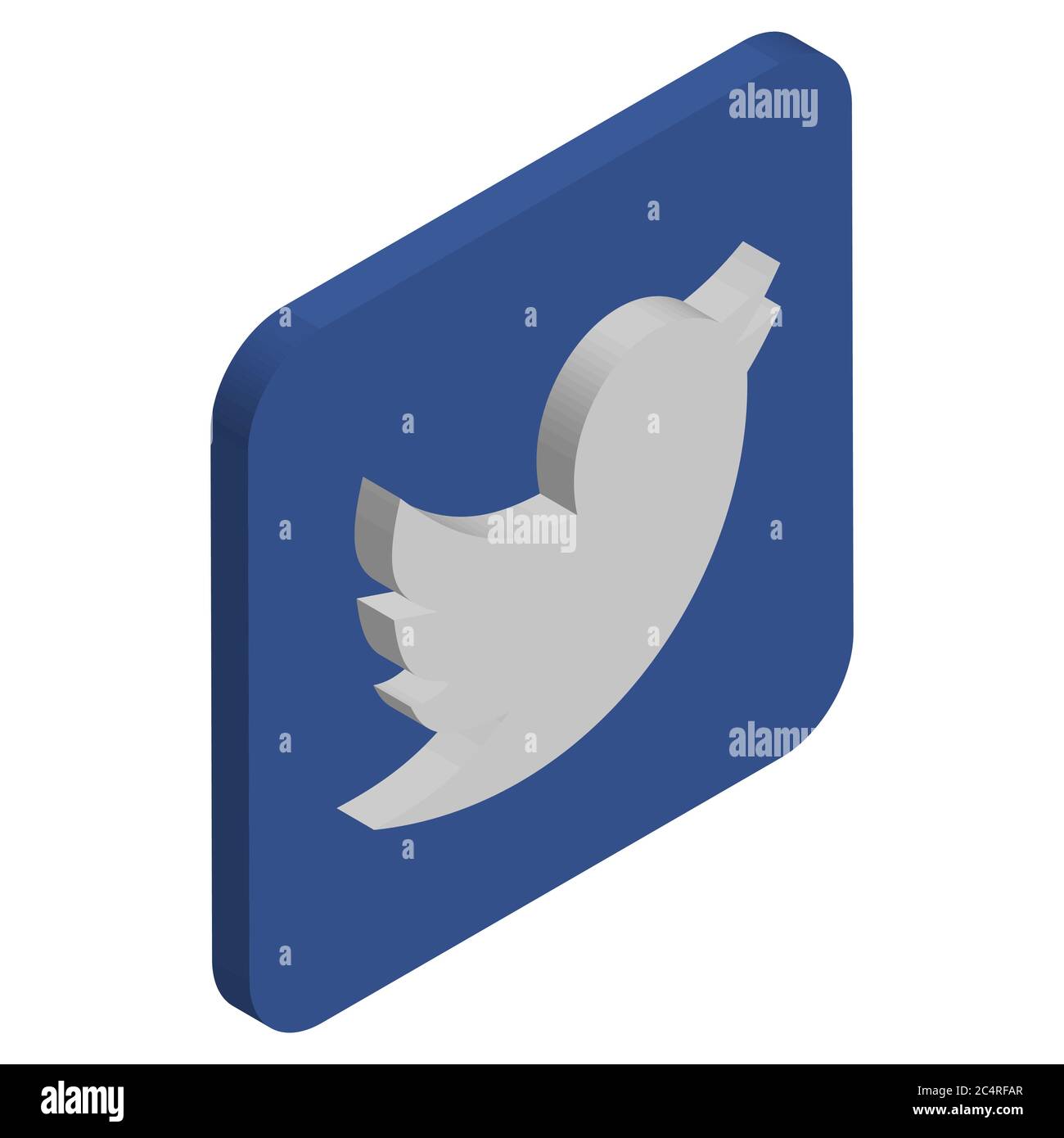 VORONEZH, RUSSIA - 10 NOVEMBRE 2018: Icona isometrica del logo Twitter Illustrazione Vettoriale