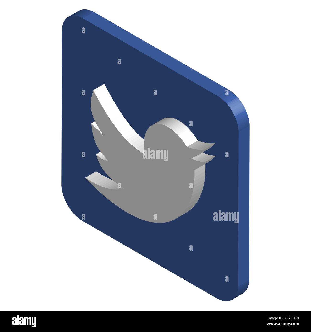 VORONEZH, RUSSIA - 10 NOVEMBRE 2018: Icona isometrica del logo Twitter Illustrazione Vettoriale