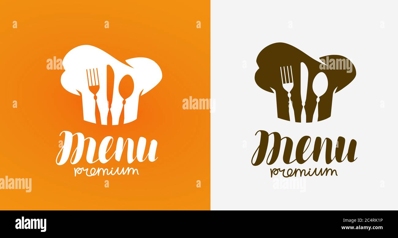 Logo del menu. Cucina, simbolo di cottura illustrazione vettoriale Illustrazione Vettoriale