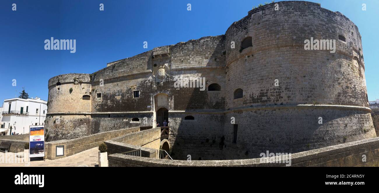 Veduta del Castello Aragonese di Otranto, Salento, Puglia, Italia Foto Stock