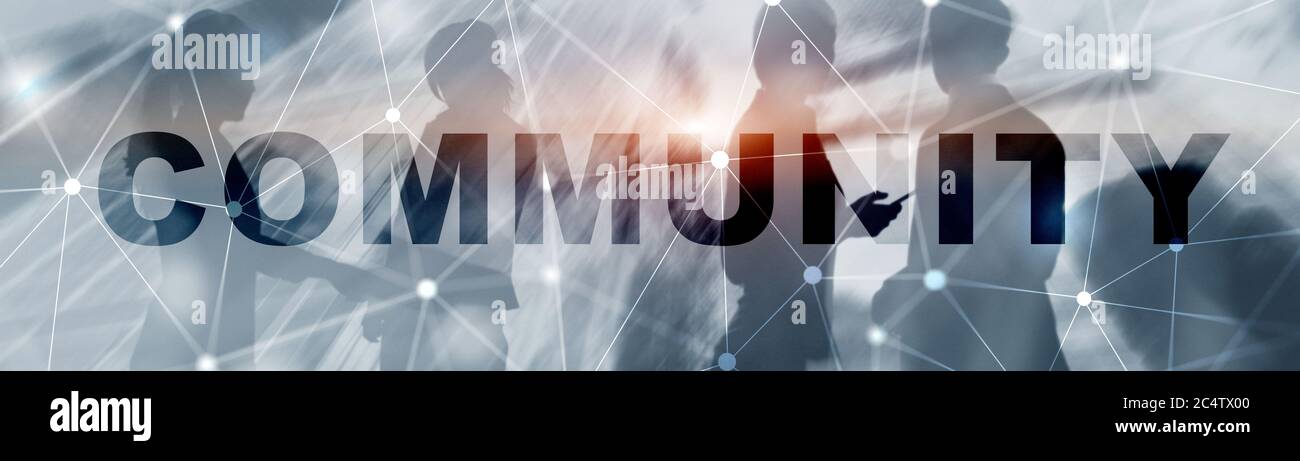 Community Mixed Media Business Social background 2021. Foto Stock