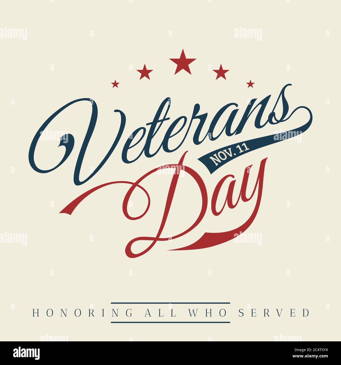Happy Veterans giorno lettera vintage stile sfondo. Novembre 11 sfondo delle vacanze. Illustrazione vettoriale EPS.8 EPS.10 Illustrazione Vettoriale