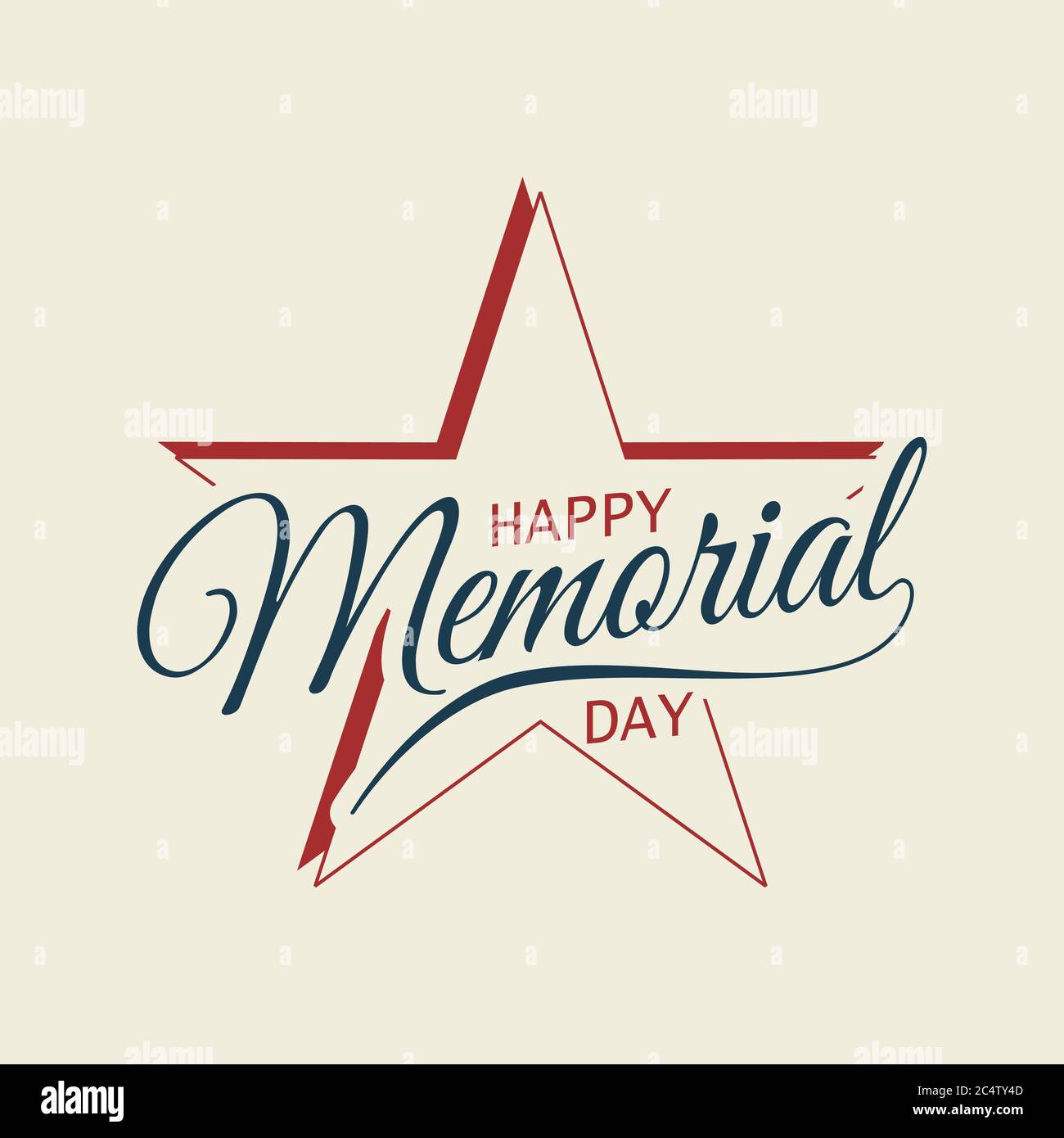 Sfondo del Memorial Day o banner con bandiera a colori americana. Design sfondo lettera vintage. Illustrazione vettoriale EPS.8 EPS.10 Illustrazione Vettoriale