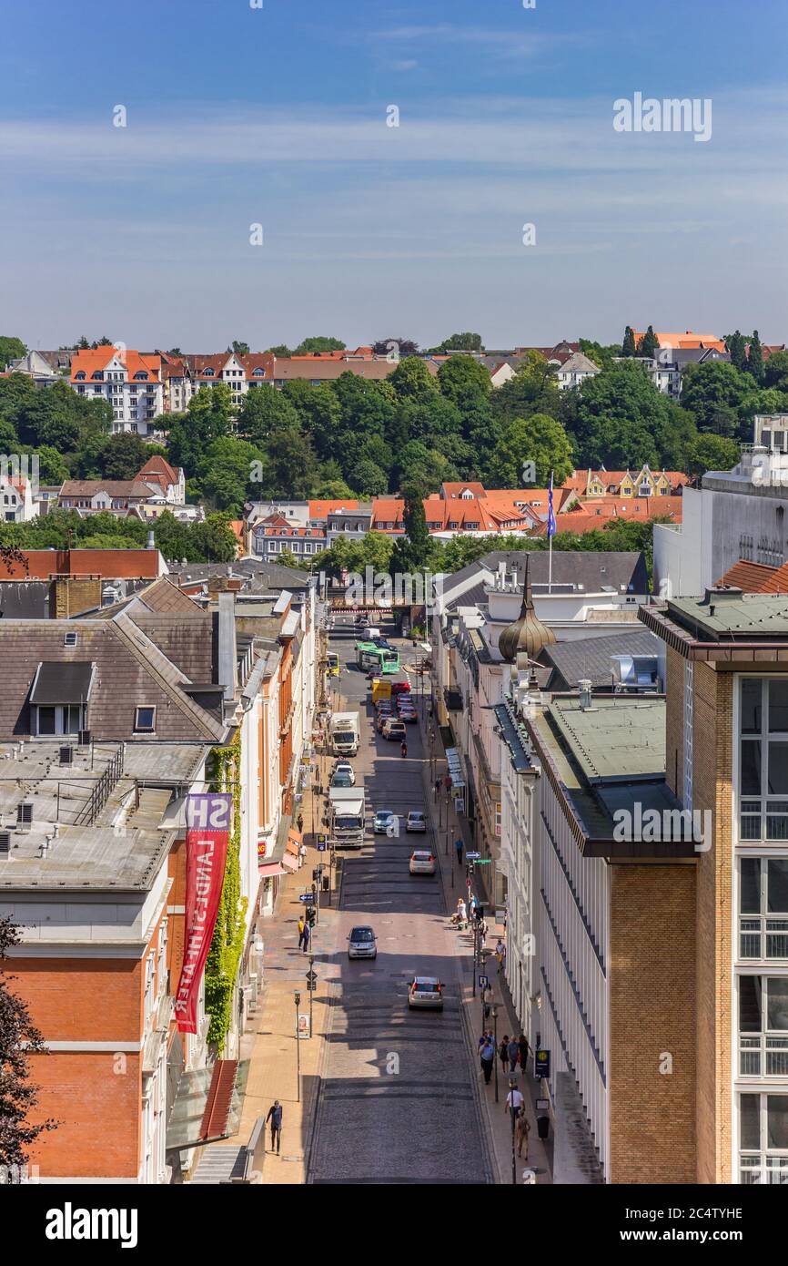 Street e di edifici storici di Flensburg, Germania Foto Stock