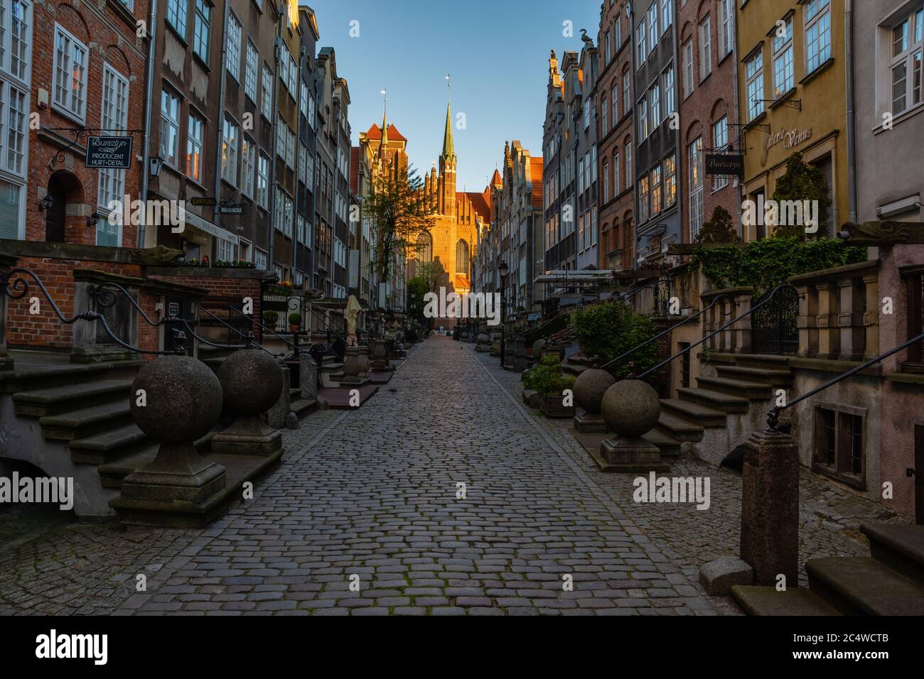 Mariacka Street, Amber Street a Danzica Foto Stock