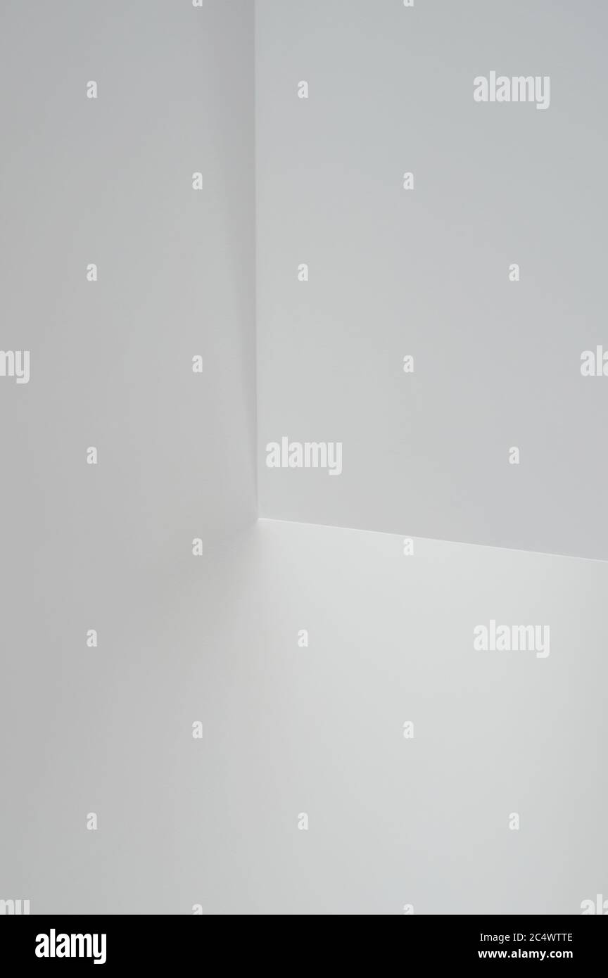 Sfondo bianco astratto con linea e forma quadrata Foto Stock