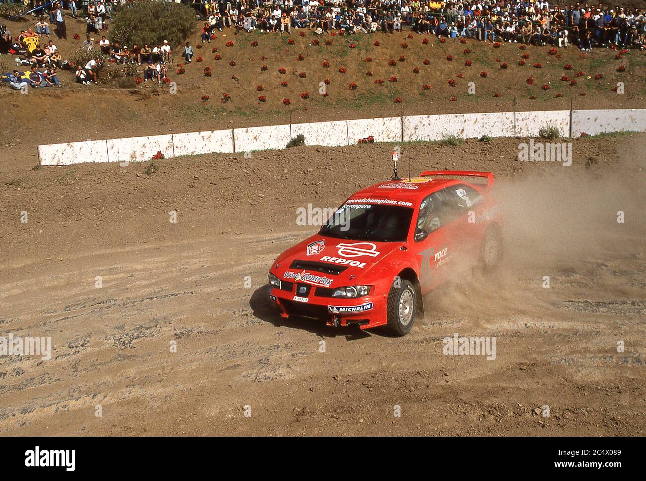 Harri Rovanpera guida una Seat Cordoba alla ROC gara dei campioni Gran Caneria Spagna 2002 Foto Stock