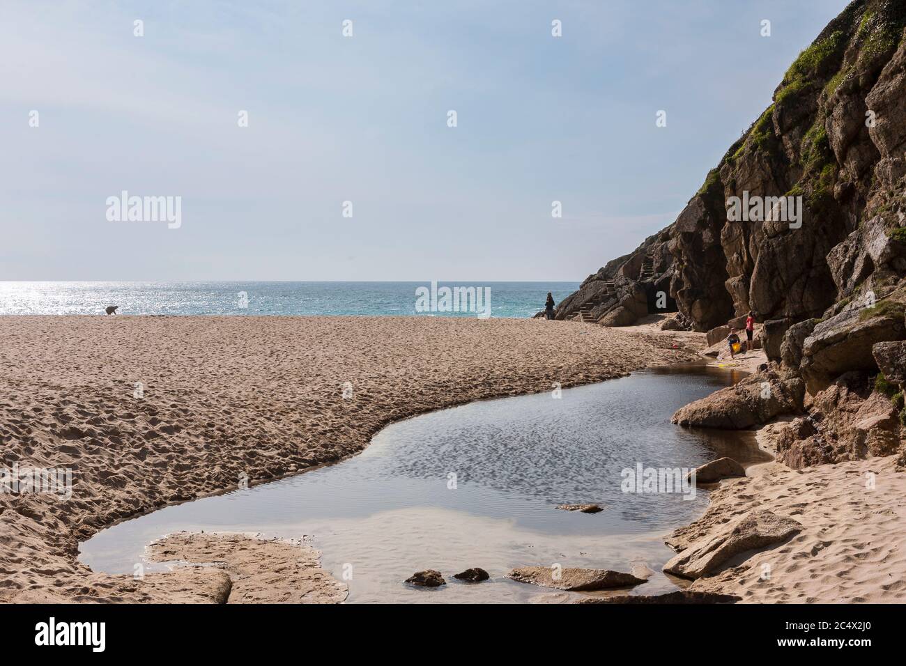 Porthcurno Bay, Cornovaglia, Regno Unito Foto Stock