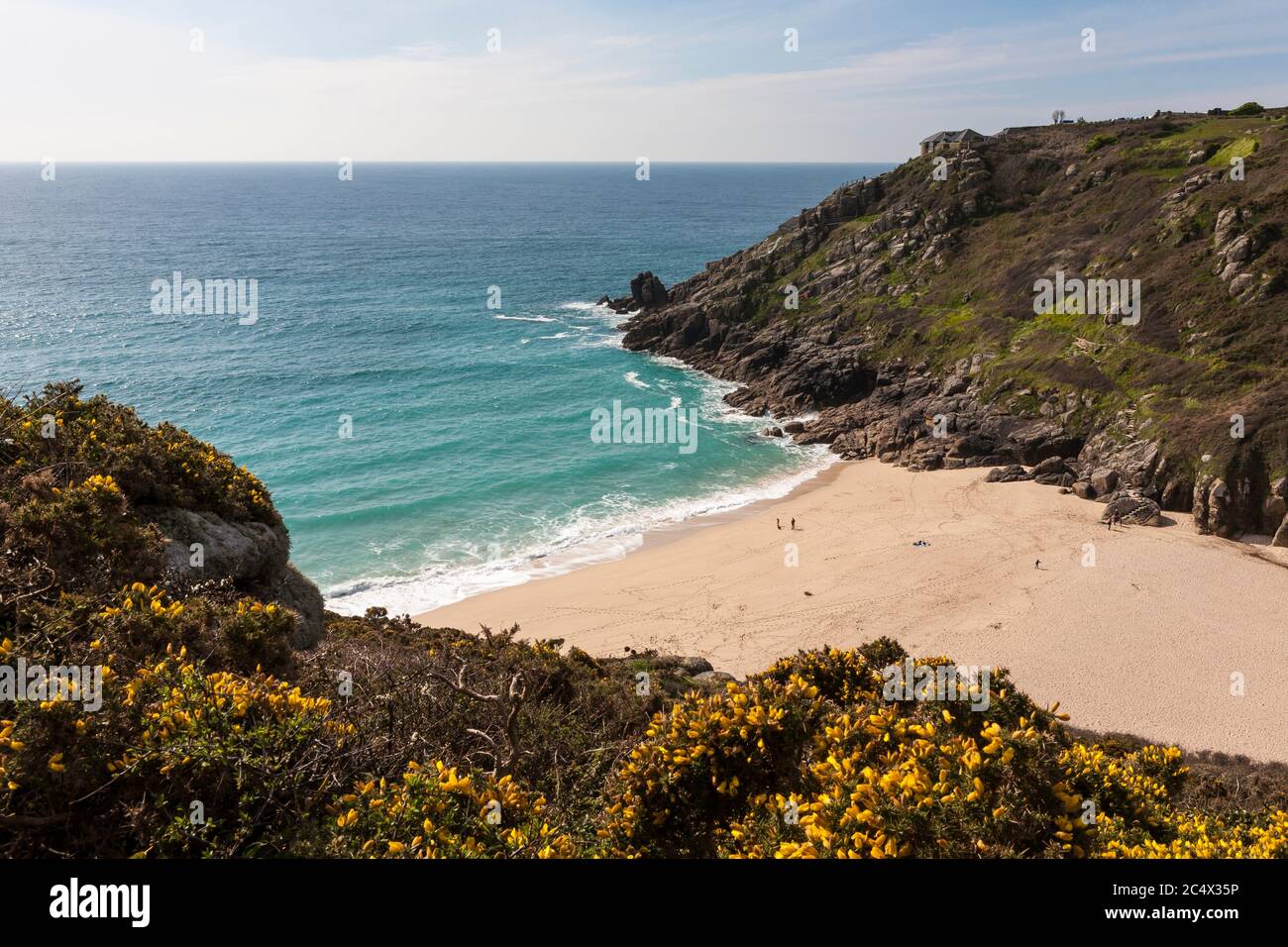 Porthcurno Beach, Cornwall, Regno Unito Foto Stock