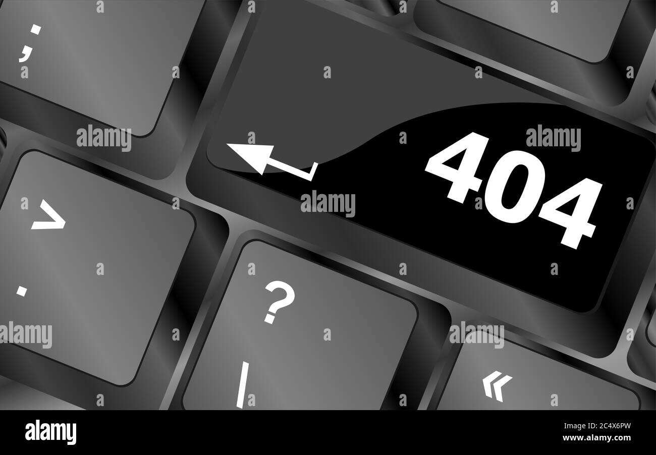 404 tasto codice sui tasti della tastiera Foto Stock