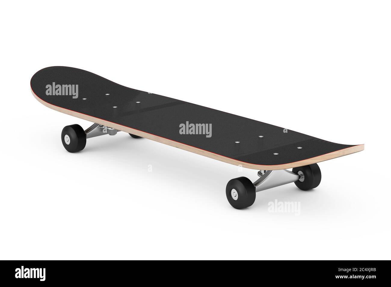 Ponte di legno moderno skateboard su sfondo bianco. Rendering 3d Foto stock  - Alamy