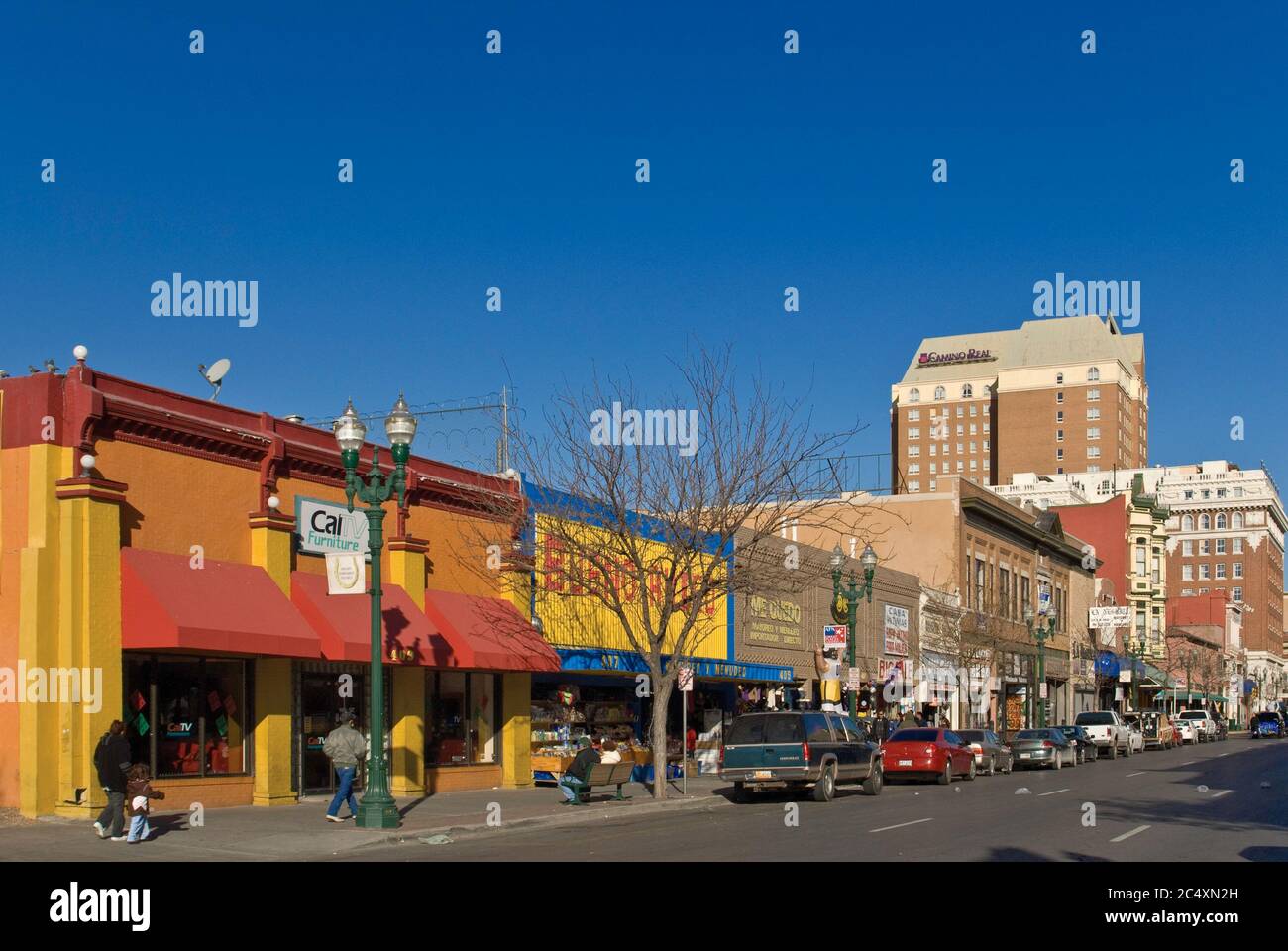A sud di El Paso Street a El Paso, Texas, Stati Uniti d'America Foto Stock