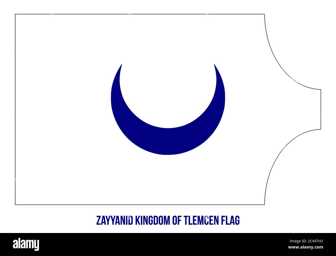 Zayyanid Regno di Tlemcen (1338-1488) bandiera sventola illustrazione vettoriale su sfondo bianco. Il Regno di Tlemcen o Zayyanid Regno di Tlemcen Illustrazione Vettoriale