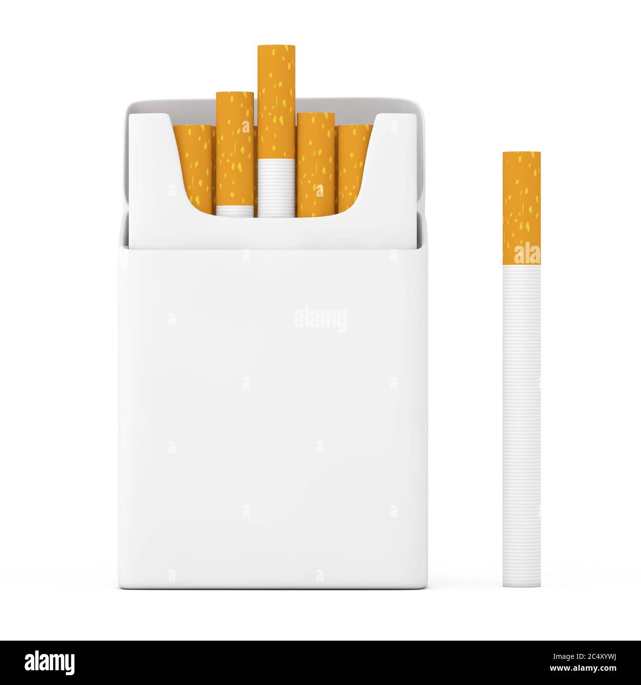 Sigaretta vicino Mockup sigarette vuote Pack su uno sfondo bianco.  Rendering 3d Foto stock - Alamy