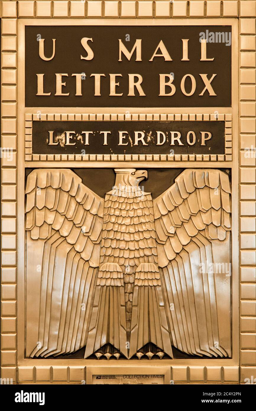 Letter Box all'interno del Field Building, Chicago, Illinois, USA Foto Stock