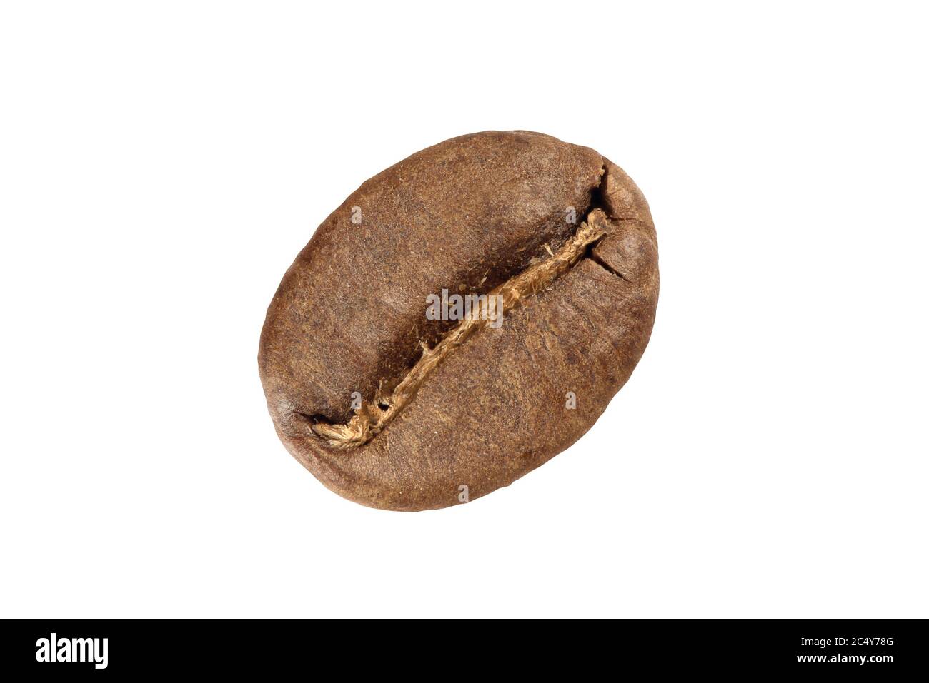 La macrocografia di un caffè arabica è stata isolata su bianco con un percorso di ritaglio Foto Stock