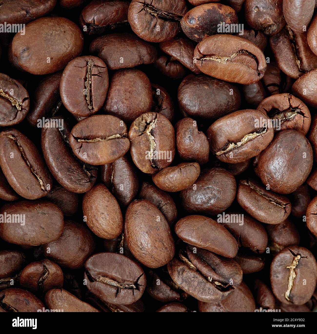 Caffè in grani, bevanda preferita, allegria e mood boost Foto Stock