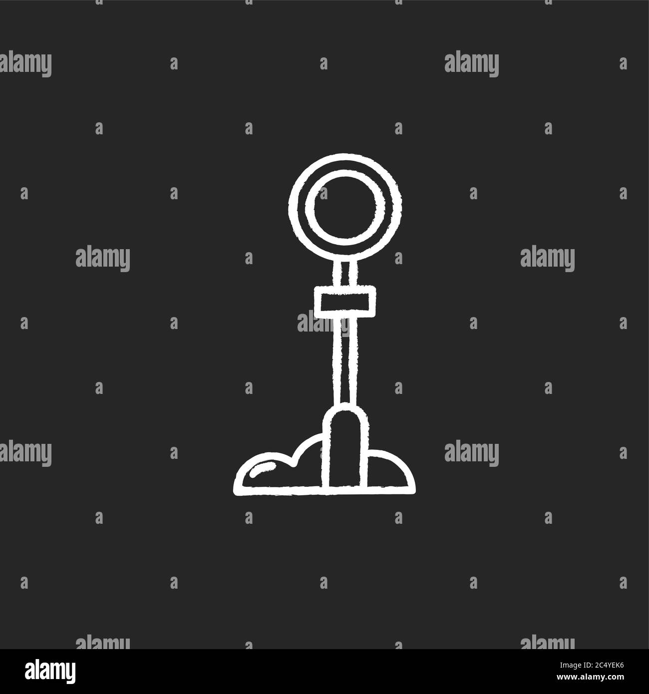 Segno l'icona bianca del gesso del montante su sfondo nero Illustrazione Vettoriale