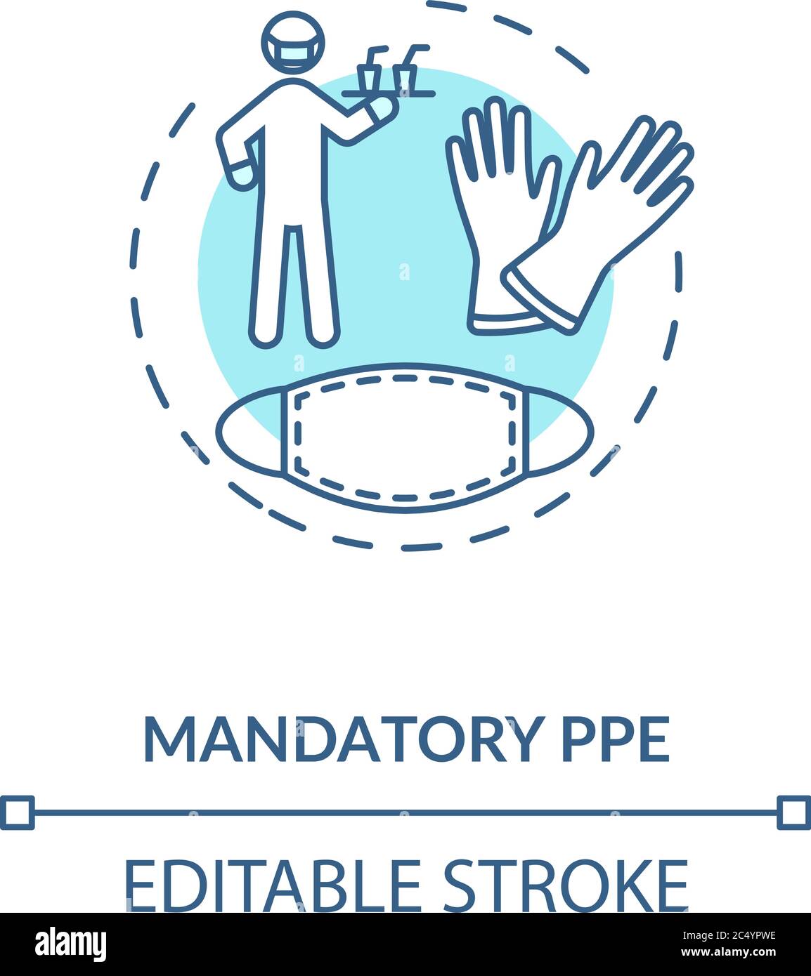 Icona del concetto DPI obbligatorio Illustrazione Vettoriale