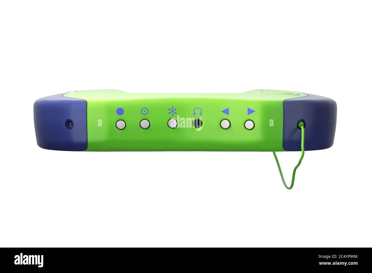 Vecchia console portatile per videogiochi su sfondo bianco. Rendering 3d Foto Stock