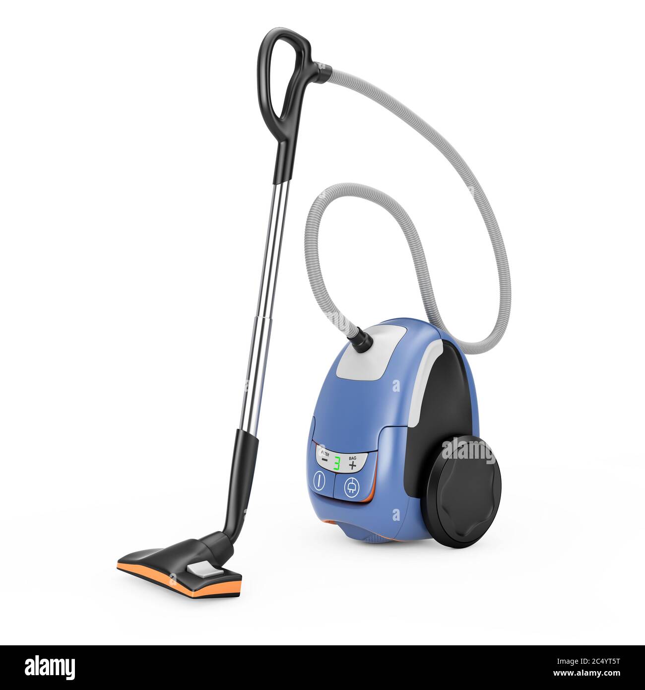 Concetto di Home Appliance. Aspirapolvere moderno su sfondo bianco.  Rendering 3d Foto stock - Alamy