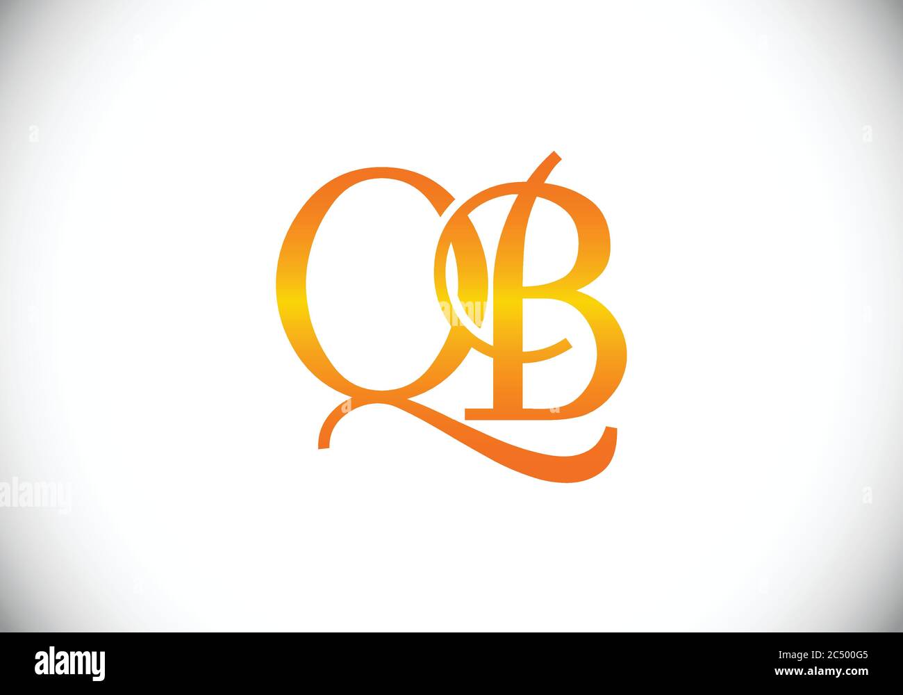 Modello vettoriale del design del logo della lettera Q B del monogramma iniziale. Q B Design con logo Letter Illustrazione Vettoriale