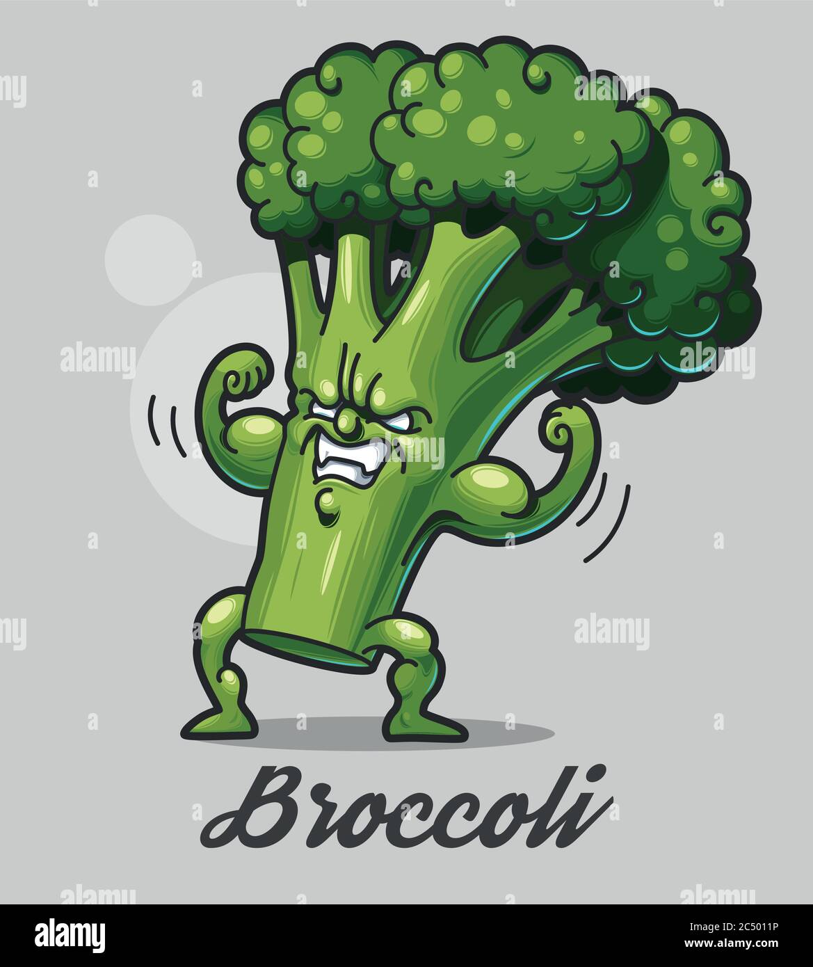 Fumetto divertente broccoli Illustrazione Vettoriale