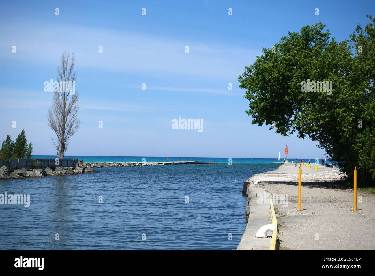 Ingresso al porto e alla marina di Kincardine dal lago Huron Kincardine, Ontario Canada Foto Stock