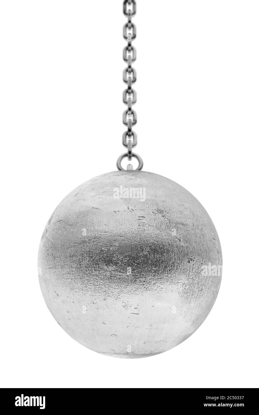Closeup Wrecking Ball su sfondo bianco. Rendering 3d. Foto Stock