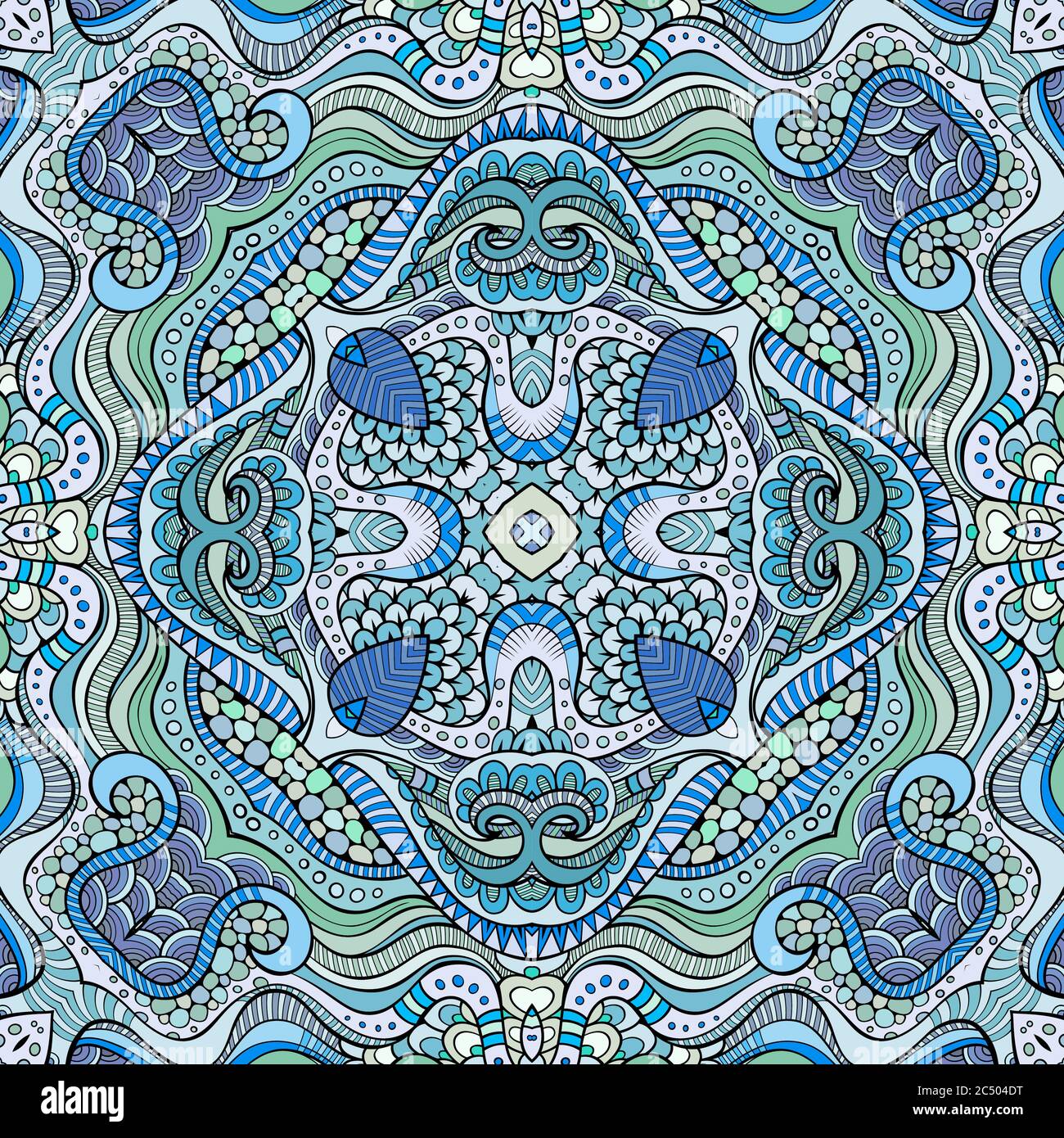 Astratto vettore etnico motivo floreale senza giunture Illustrazione Vettoriale