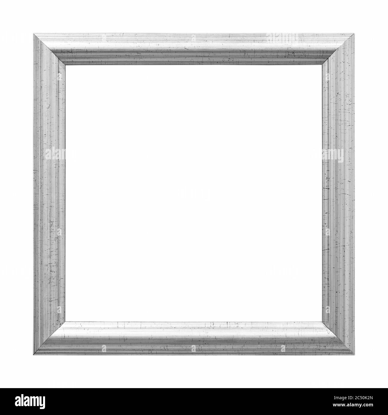 Struttura bianca in stile antico. Cornice fotografica vintage isolata su sfondo bianco. Foto Stock