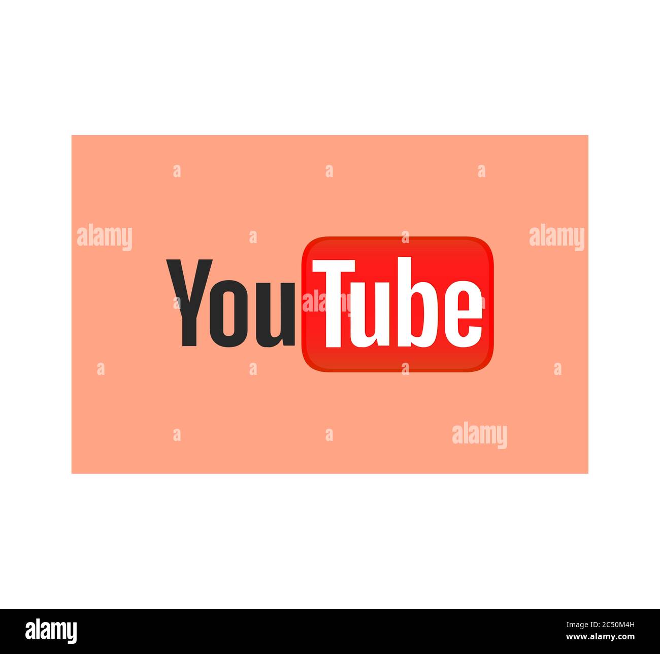 Logo YouTube. YouTube è un sito web di condivisione video con sede a San Bruno California. App YouTube . Kharkiv, Ucraina - 15 giugno 2020 Foto Stock