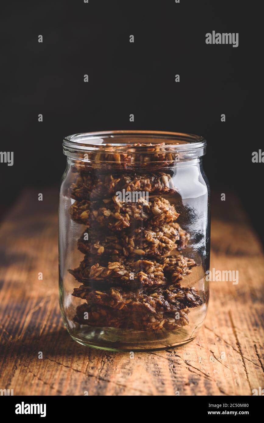 Biscotti alla banana e farinata d'avena Foto Stock