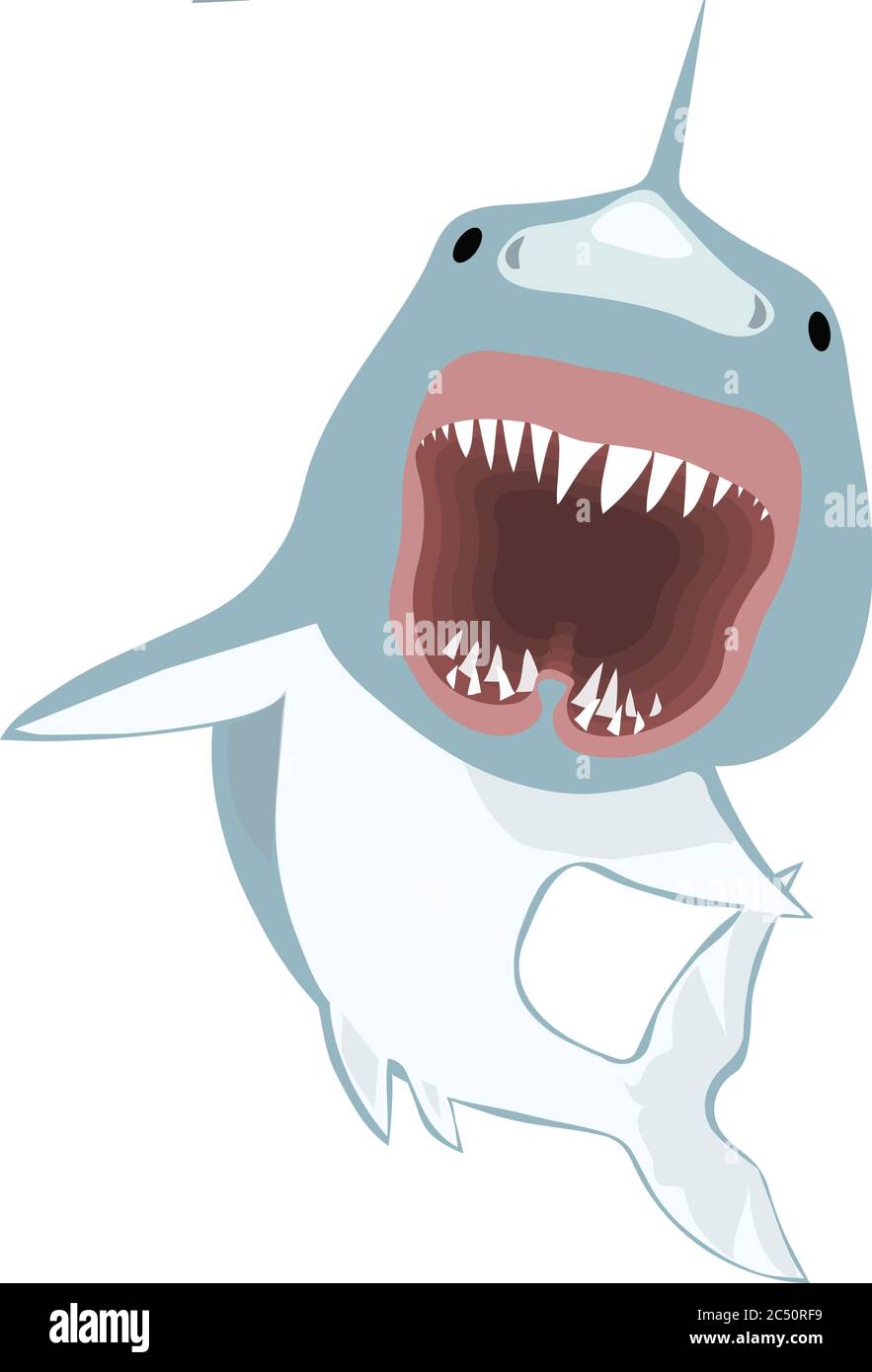 Illustrazione di un attacco di grande squalo bianco Foto Stock