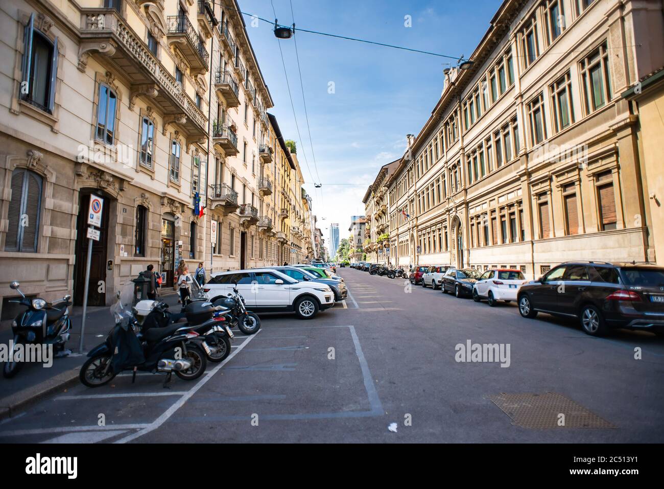 Milano. Italia - 21 maggio 2019: Via Fratelli Ruffini a Milano. Foto Stock