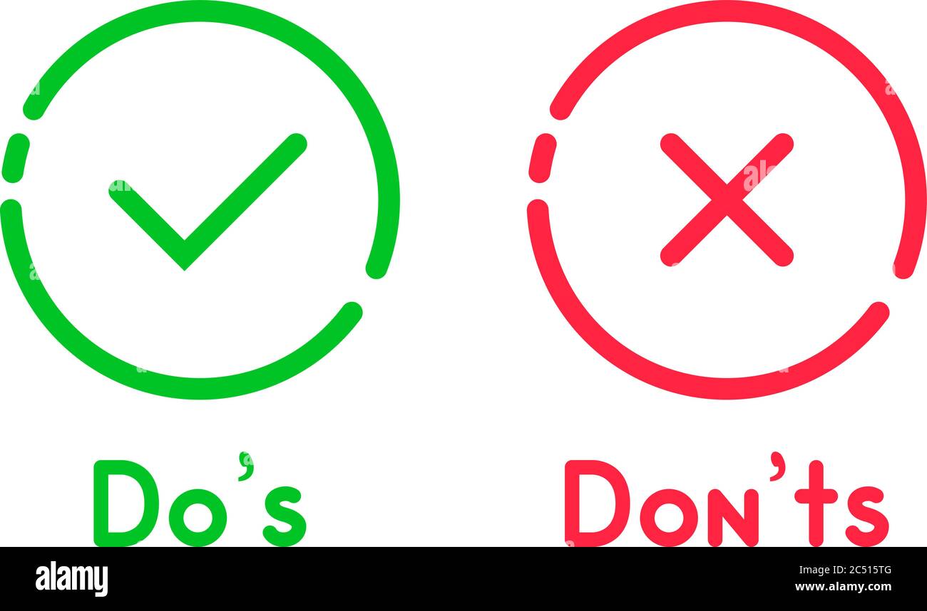 icona lineare semplice dos e dos dos dos dos dos donts Illustrazione Vettoriale