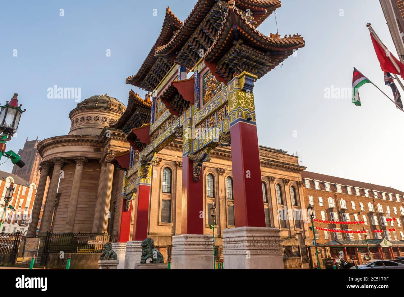 Chinatown Gate, Nelson Street, Ropewalks, Liverpool, Inghilterra, Regno Unito Foto Stock