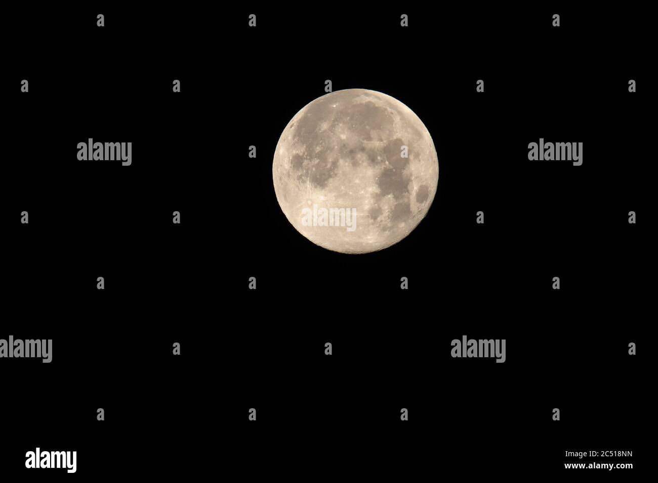 La luna di fiore si verifica quando una luna piena è entro il 10 per cento della sua distanza più vicina alla Terra Foto Stock