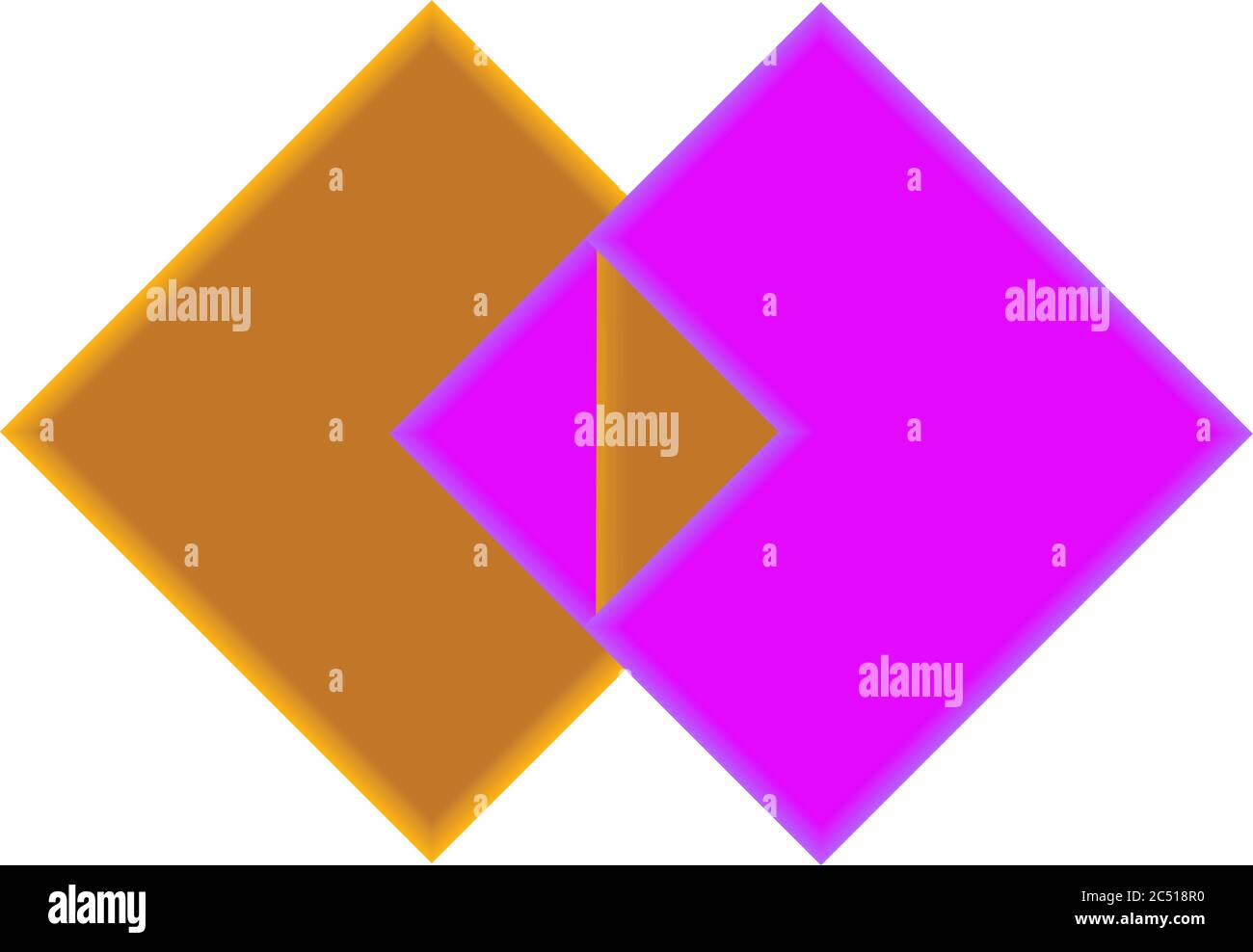 Illustrazione di un puzzle a due pezzi isolato su sfondo bianco Illustrazione Vettoriale