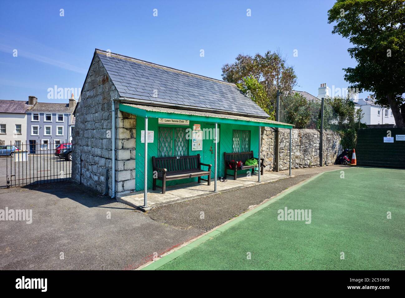 Castletown prato tennis club casa in Malew Street Foto Stock