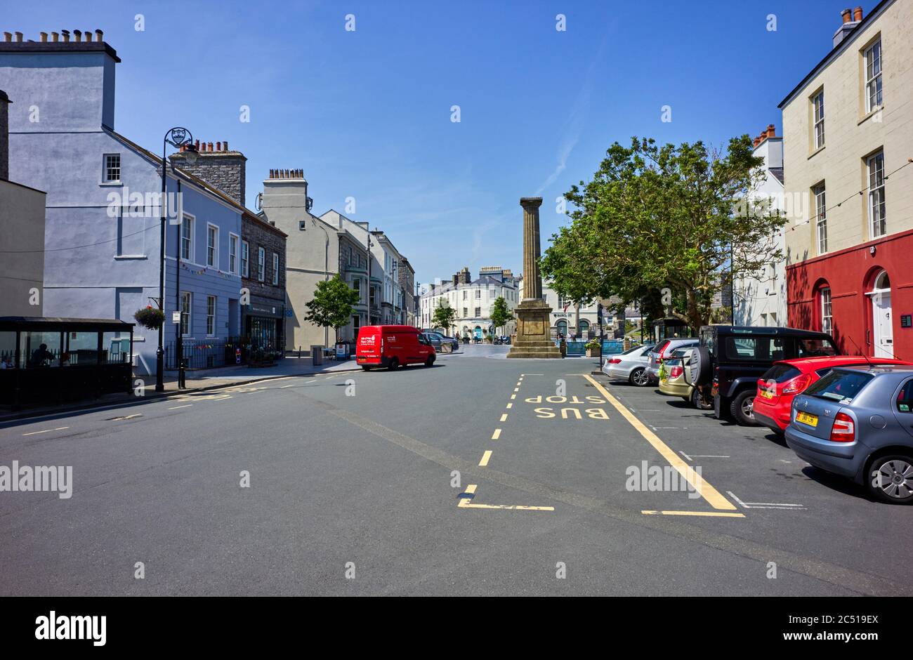 Il monumento puzzato e la sfilata a Castletown Square, Isola di Man Foto Stock